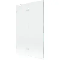Mexen Lunar douchescherm 2-delig links 110 x 150 , transparant, wit - 897-110-100-20-00-L