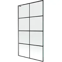 Mexen Next L badwand 1-vleugelig 100 x 150 , zwarte raster, gun metal - 895-100-000-03-77-95
