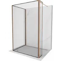 Mexen Kioto douchewand Walk-in 110 x 100 x 30 , zwart frame, roze goud - 800-110-100-221-60-70-030