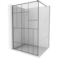 Mexen Kioto douchewand Walk-in 120 x 200 , zwart patroon 8 mm, kanonmetaal - 800-120-101-95-78