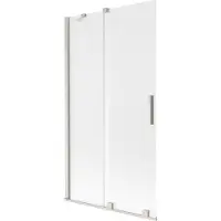 Mexen Velar badwand 2-delige schuifbaar 100 x 150 cm, matglas, geborsteld nikkel - 896-100-000-31-97