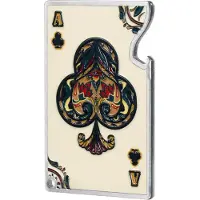 Kadax Flesopener, flesopener, speelkaartdesign, bieropener van staal, draaisluiter voor thuis, feest, bar, frisdrank, bier, bruiloft (crème kruis)