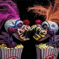 Typecat Clownsculptuur, Halloweendecoratie, popcorn, eng beeld, harskunstwerk uit de ruimte