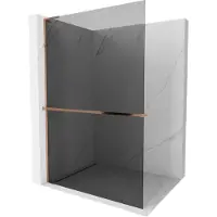 Mexen Kioto+ L douchewand met plank Walk-in 70 x 200 , grafiet, roze goud - 800-070-123-60-40
