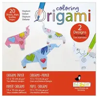 Fridolin Origami Kit - - Olifant - 20 Vellen - 15x15 cm - Om in te kleuren