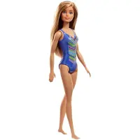 Mattel Barbie Tienerpop met badpak blauw blauw Kunststof Pop