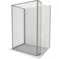 Mexen Kioto douchewand Walk-in 100 x 100 x 40 , zwart frame, goud - 800-100-100-221-50-70-040