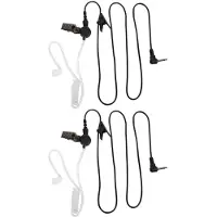 Spactz 2x Rechte, alleen-luisteren transparante flexibele akoestische buis oortelefoon 3,5 mm oortelefoon headset mono-aansluiting voor walkie-talkie