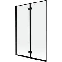 Mexen Mist tweevleugelige badwand links 120 x 150 , zwarte lijst, zwart - 8A9-120-002-70-70-L