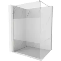 Mexen Kioto douchewand Walk-in 90 x 200 , transparant/matglas 8 mm, geborsteld nikkel - 800-090-101-97-35