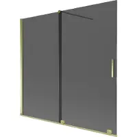 Mexen Velar badwand tweedelig schuifbaar 170 x 150 , grafiet, goud - 896-170-000-41-50