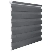 Helloshop26 Store enrouleur zebra dag en nacht dubbel gelaagd 45x150cm grijs donker 19_0000856