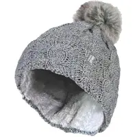 Heat Holder - Thermische pomponhoed voor dames - Lichtgrijs