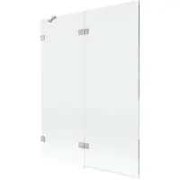 Mexen Lunar badwand 2-delig links 130 x 150 , transparant, geborsteld nikkel - 897-130-100-97-00-L