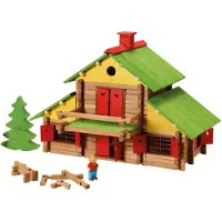 Jeujura - Wooden Construction Set - My Wooden Chalet - Maxi Set - 330 Pieces - Ages 5+