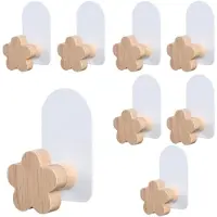 Tlily stuks gevormde haken, decoratieve haken voor kinderkamers, houten kledinghaken, zelfklevende wandhaak voor het ophangen van jassen
