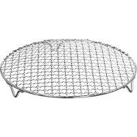 Torribaly Multifunctionele ronde grillrooster van 304 roestvrij staal met voetstuk voor barbecue