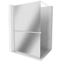 Mexen Kioto+ douchewand met plank Walk-in 140 x 200 , spiegel, wit - 800-140-121-20-50