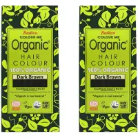 Radico 2 x COLOUR ME ORGANIC Dark Brown / Donkerbruin 100% Natuurlijke BIO ORGANIC 9-Kruiden Henna Haarverf Zonder Ammoniak PPD PTD met ECOCERT, HALAL, VEGAN Set 2 200g