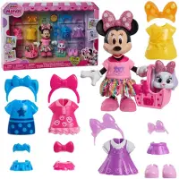 Just Play Disney Junior Minnie Mouse Glitter and Glam Pet Fashion Set 23-piece Doll and Accessories Officially Licensed Kids Toys for Ages 3 Up