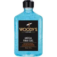 Woody's mega stevige haarstylinggel voor mannen alcoholvrij creert lichaam en glans met een sterke hold -haargel -12 fl oz 1 pc