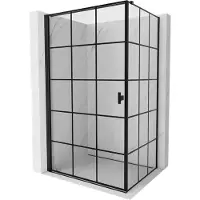 Mexen Mist-B douchecabine links scharnierend 80 x 120 , zwart raster, zwart - 8A2T-080-120-70-77-L