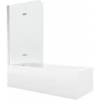 Mexen Vega rechthoekig bad 170 x 70 met ombouw en 2-delige scherm 80 , transparant, chroom - 550117070X9008020100