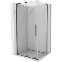 Mexen Velar L schuifdouchecabine 100 x 80 , transparant, geborsteld gun grijs - 871-100-080-03-66