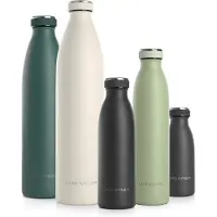 Lars Larsen Ren Roestvrijstalen drinkfles 500ml - BPA-vrij geïsoleerde waterfles 0,5 Liter (Carbon Black)