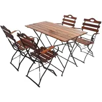Mendler Biertuin-set -J40, bistroset klaptafel klapstoel, horecakwaliteit acacia MVG-gecertificeerd ~ bruin