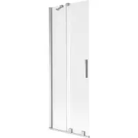 Mexen Velar badscherm 2-delig schuifbaar 75 x 150 cm, ijs, chroom - 896-075-000-31-01