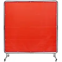 DUOKU Laserscherm--6' x 6' met Vlamdicht Vinylbescherming op 4 Zwenkwielen-Rood