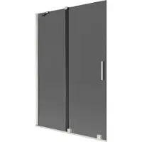 Mexen Velar badwand 2-vleugelig schuifbaar 120 x 150 , grafiet, geborsteld nikkel - 896-120-000-41-97