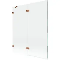 Mexen Lunar badscherm 2-delig links 140 x 150 , transparant, roze goud - 897-140-100-60-00-L