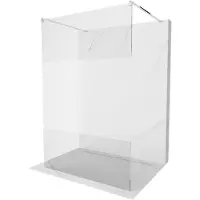 Mexen Kioto vrijstaande douchewand 120 x 200 , transparant/matglas 8 mm, chroom - 800-120-002-01-35