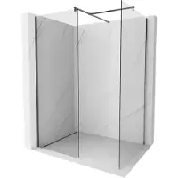 Mexen Kioto douchewand Walk-in 180 x 105 , transparant, geborsteld geweergrijs - 800-180-202-66-00-105