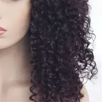 Tlily 18 inch losse, krullende, diepe golvende synthetische lace front pruik voor vrouwen