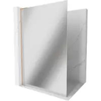 Mexen Kioto L douchewand Walk-in 120 x 200 , spiegel, geborsteld koper - 800-120-103-65-50