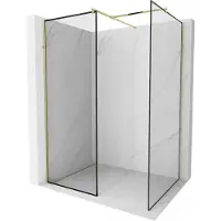 Mexen Kioto douchewand Walk-in 110 x 110 , zwart frame, goud - 800-110-202-50-70-110