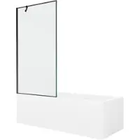 Mexen Cubik rechthoekig bad 170 x 70 met ombouw en 1-delige scherm 90 , zwart patroon - 550317070X9509007070