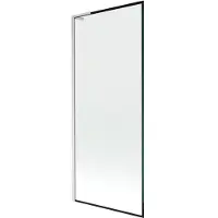 Mexen Next L badwand éénvleugelig 80 x 150 , zwart frame, geborsteld nikkel - 895-080-000-03-70-97