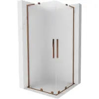 Mexen Velar L Duo schuifdouchecabine 80 x 80 , ijs, roze goud - 871-080-080-02-33-60