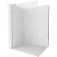 Mexen Kioto L Douchewand Walk-in 90 x 200 , ijsbloem, geborsteld nikkel - 800-090-103-97-30