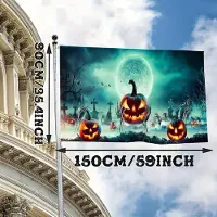 MaxPower Halloween pompoen & skelet 3D geprinte tuinvlag