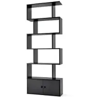 Helloshop26 Bibliotheek plank ladder - - 70x23x183 cm - Gesloten kast - 5 open planken - Moderne design