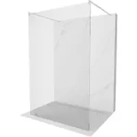 Mexen Kioto vrijstaande douchewand 170 x 200 , transparant 8 mm, geborsteld nikkel - 800-170-002-97-00