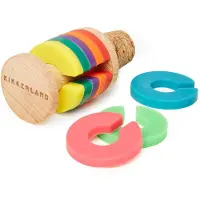 Kikkerland Regenboog Wijnringen + Stopper (BA91)