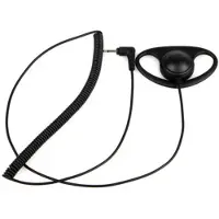 Tlily 5 stuks 3,5 mm D-vormige oortelefoon met alleen-luisterfunctie en oorhaak voor luidspreker, microfoon en walkie-talkie