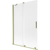 Mexen Velar badwand tweevleugelig schuifbaar 120 x 150 cm, ijs, goud geborsteld - 896-120-000-31-55