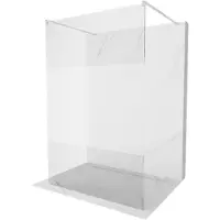 Mexen Kioto vrijstaande douchewand 100 x 200 , transparant/mat 8 mm, geborsteld nikkel - 800-100-002-97-35